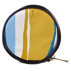 Blue and yellow lines Mini Makeup Bags