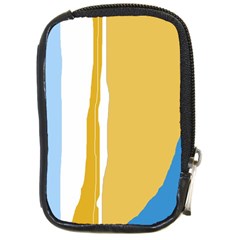 Blue and yellow lines Compact Camera Cases