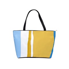 Blue and yellow lines Shoulder Handbags