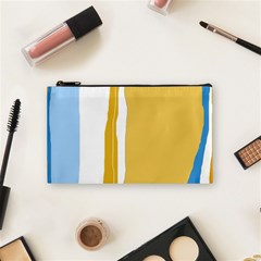 Blue and yellow lines Cosmetic Bag (Small) 