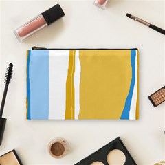 Blue and yellow lines Cosmetic Bag (Medium) 