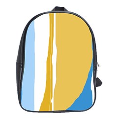 Blue and yellow lines School Bags(Large) 