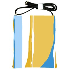 Blue and yellow lines Shoulder Sling Bags