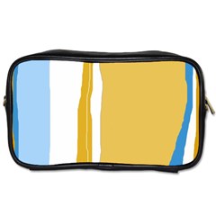 Blue and yellow lines Toiletries Bags