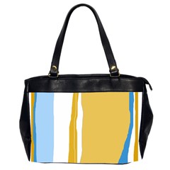 Blue and yellow lines Office Handbags (2 Sides) 