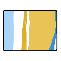 Blue and yellow lines Fleece Blanket (Small)