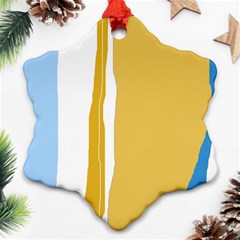 Blue and yellow lines Ornament (Snowflake) 