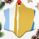 Blue and yellow lines Ornament (Snowflake)  Front