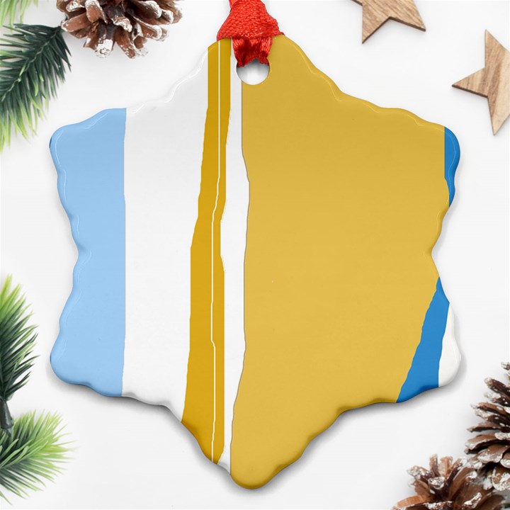 Blue and yellow lines Ornament (Snowflake) 