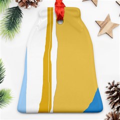 Blue and yellow lines Bell Ornament (2 Sides)