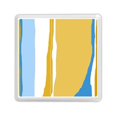 Blue And Yellow Lines Memory Card Reader (square)  by Valentinaart