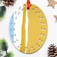 Blue and yellow lines Ornament (Oval Filigree) 