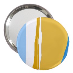 Blue and yellow lines 3  Handbag Mirrors