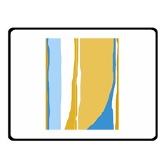 Blue and yellow lines Double Sided Fleece Blanket (Small) 