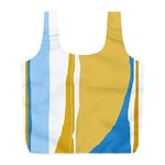 Blue and yellow lines Full Print Recycle Bags (L)  Front