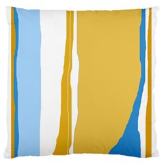 Blue and yellow lines Standard Flano Cushion Case (Two Sides)