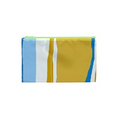 Blue and yellow lines Cosmetic Bag (XS)