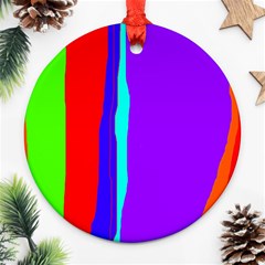 Colorful Decorative Lines Ornament (round)  by Valentinaart