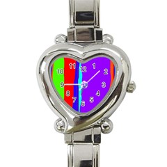 Colorful Decorative Lines Heart Italian Charm Watch by Valentinaart