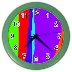 Colorful Decorative Lines Color Wall Clocks by Valentinaart