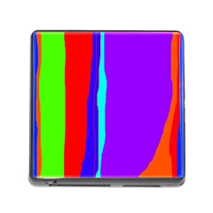 Colorful Decorative Lines Memory Card Reader (square) by Valentinaart