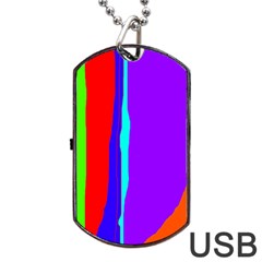 Colorful Decorative Lines Dog Tag Usb Flash (two Sides) 