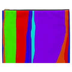 Colorful Decorative Lines Cosmetic Bag (xxxl)  by Valentinaart