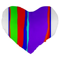 Colorful Decorative Lines Large 19  Premium Flano Heart Shape Cushions by Valentinaart