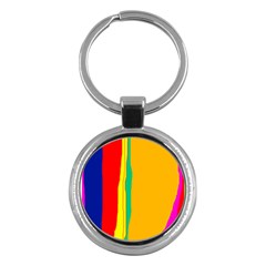 Colorful Lines Key Chains (round)  by Valentinaart