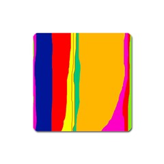 Colorful Lines Square Magnet by Valentinaart