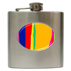 Colorful Lines Hip Flask (6 Oz) by Valentinaart