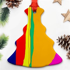 Colorful Lines Ornament (christmas Tree) by Valentinaart