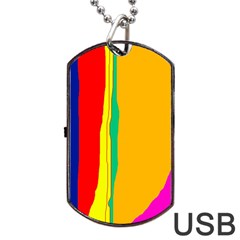 Colorful Lines Dog Tag Usb Flash (one Side)