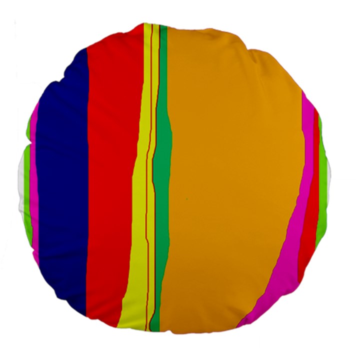 Colorful lines Large 18  Premium Round Cushions