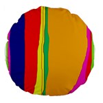 Colorful lines Large 18  Premium Round Cushions Back