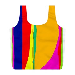 Colorful Lines Full Print Recycle Bags (l)  by Valentinaart