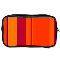 Orange Lines Toiletries Bags by Valentinaart