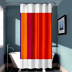 Orange Lines Shower Curtain 36  X 72  (stall)  by Valentinaart