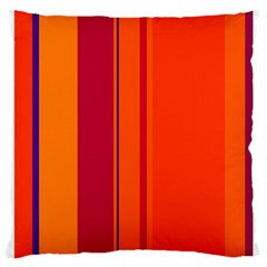 Orange Lines Large Cushion Case (one Side) by Valentinaart