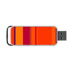 Orange Lines Portable Usb Flash (two Sides) by Valentinaart