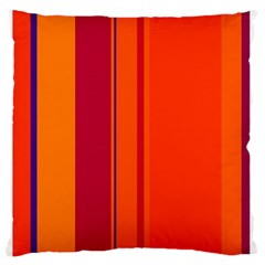 Orange Lines Large Flano Cushion Case (one Side)