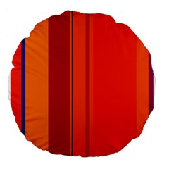 Orange Lines Large 18  Premium Flano Round Cushions