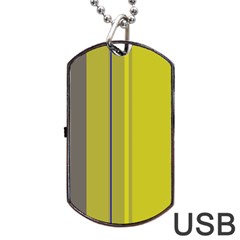 Green Elegant Lines Dog Tag Usb Flash (two Sides) 