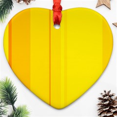 Yellow Lines Heart Ornament (2 Sides) by Valentinaart