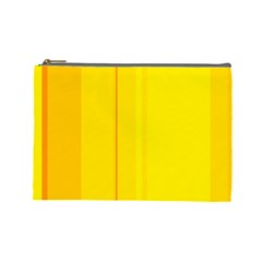 Yellow Lines Cosmetic Bag (large)  by Valentinaart