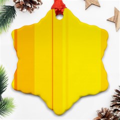 Yellow Lines Snowflake Ornament (2-side)