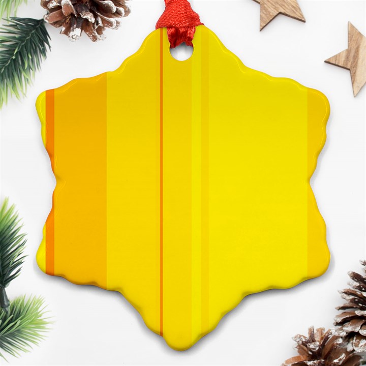 Yellow lines Snowflake Ornament (2-Side)