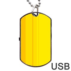 Yellow Lines Dog Tag Usb Flash (one Side)