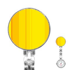 Yellow Lines Stainless Steel Nurses Watch by Valentinaart