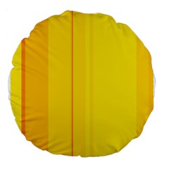 Yellow Lines Large 18  Premium Flano Round Cushions